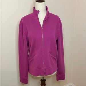 Façonnable Pink Fucsia Full Zip Cotton Sweatshirt Jacket Size M